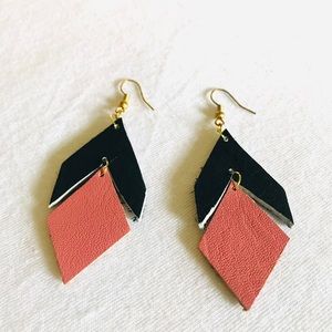 Lather earring handmade